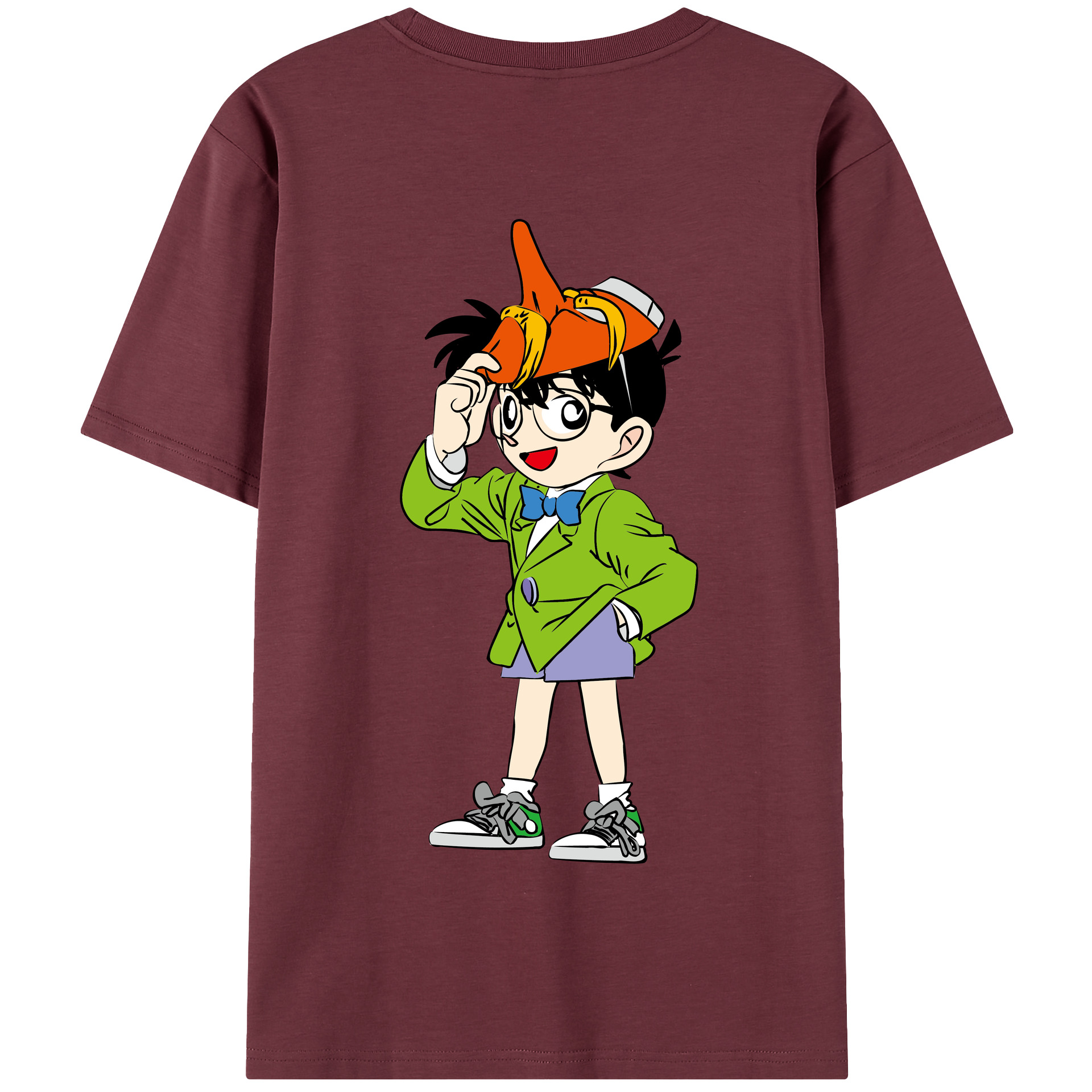 （画像用） 名探偵コナン 江戸川 コナン Detective Conan Conan Edogawa 綿100％半袖Tシャツ（背面プリント）